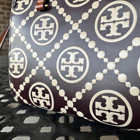 Tory Turch T Monogram Square Shoulder Bag Contrast Embossed - Picture 10 of 10